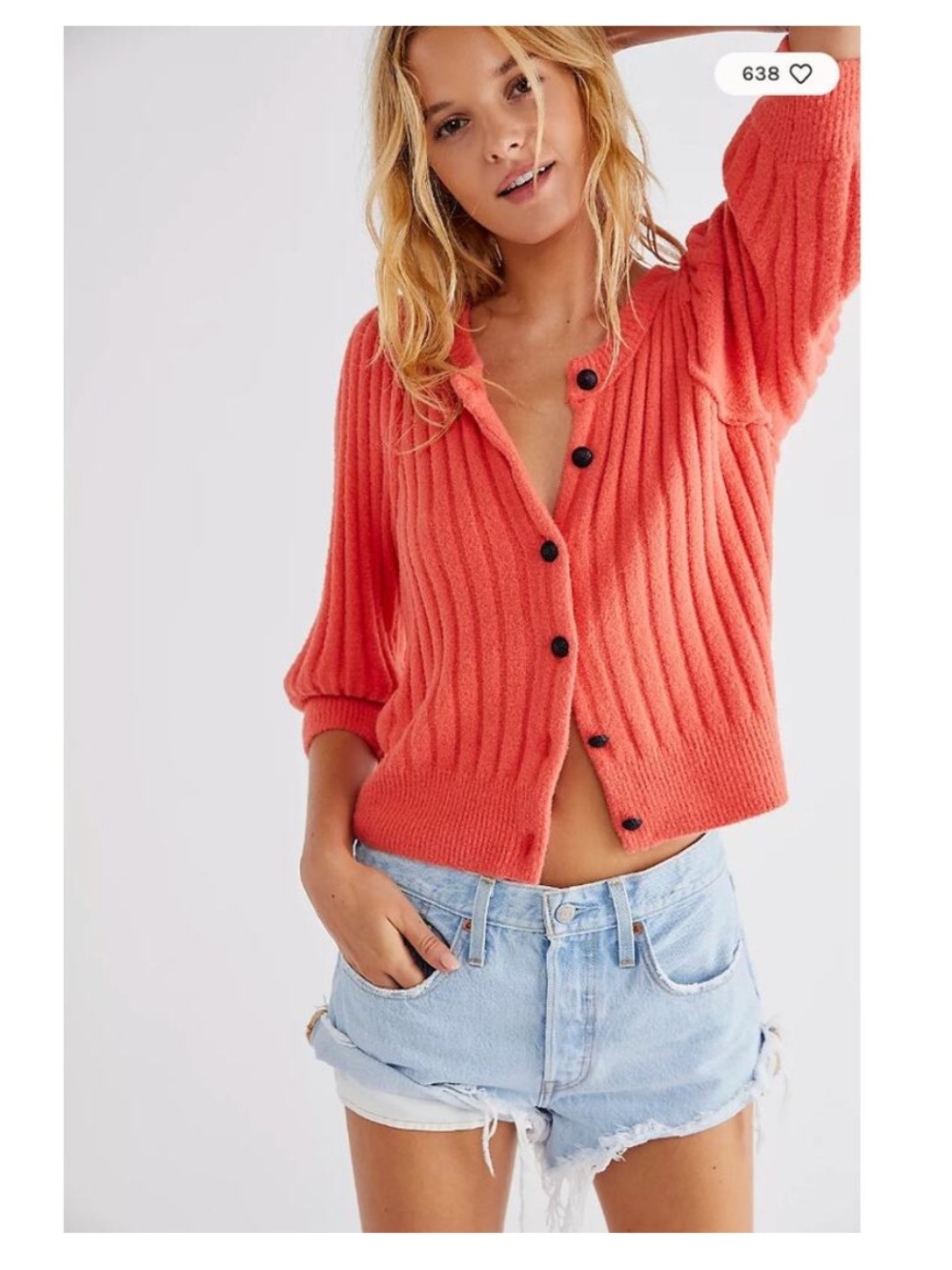Free People Sloane Cardigan In Coral Clay Size XS